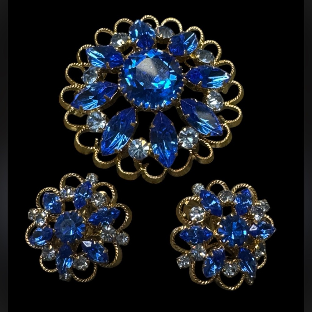 Vintage Austria Brooch and clip on earrings